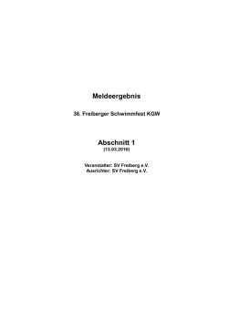 Meldeergebnis - Schwimmverband Württemberg