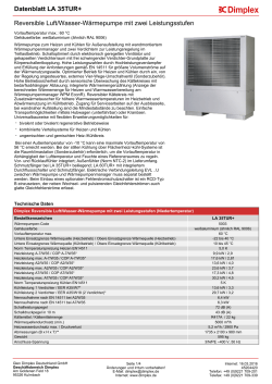 Datenblatt Reversible Luft/Wasser-Wärmepumpe mit zwei