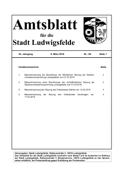Amtsblatt für die Stadt Ludwigsfelde