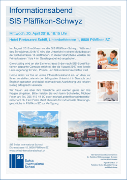 Informationsabend - SIS Swiss International School