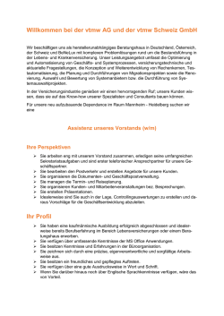 Assistenz unseres Vorstands