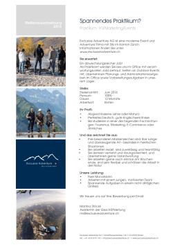 Offene Stellen - Exclusive Adventure AG