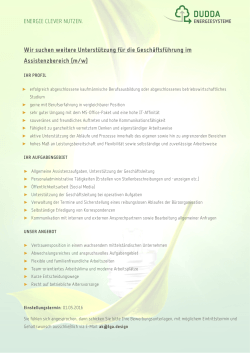 Stellenbeschreibung als PDF - Dudda Energiesysteme GmbH