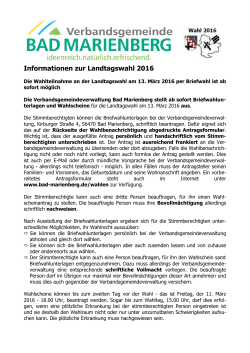 Informationen zur Landtagswahl 2016