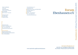 Forum Ebenhausen eV - Stiftung Wissenschaft und Politik