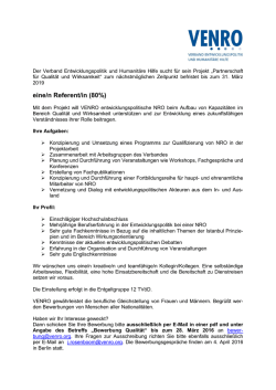 eine/n Referent/in (80%)
