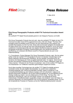 Flint Group Flexographic Products erhält FTA Technical Innovation