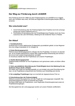 Der Weg zur Förderung durch LEADER