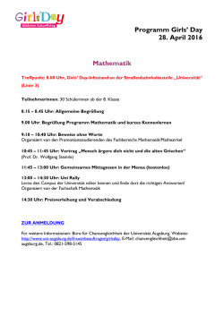 Mathematik - Universit&auml;t Augsburg