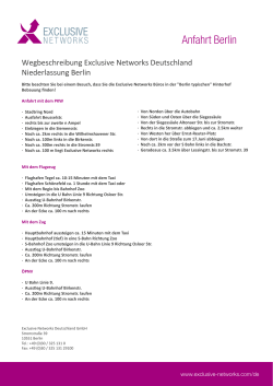 Anfahrt Berlin - Exclusive Networks