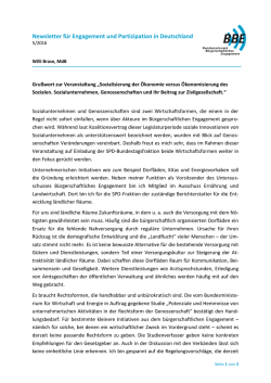 Gru&szlig;wort von Willi Brase, MdB - Bundesnetzwerk B&uuml;rgerschaftliches