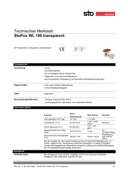 Technisches Merkblatt StoPox WL 100 transparent
