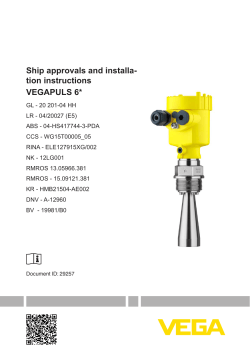 Ship approvals and installation instructions - VEGAPULS 6*