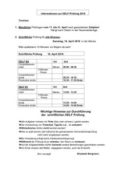 Informationen zur Delf-Pr&uuml;fung