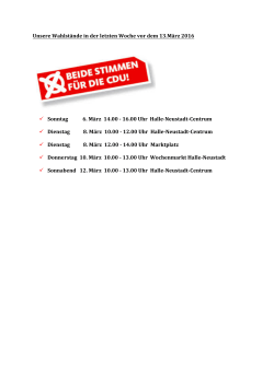 Unsere Wahlstände in der letzten Woche vor dem 13.März 2016