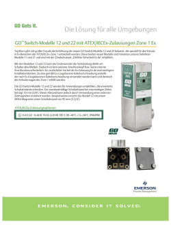 GO&trade; Switch-Modelle 12 und 22 mit ATEX/IECEx