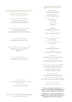 Grand Lunch - Grand Hotel Wien