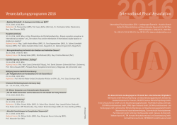 International Fiscal Association Veranstaltungsprogramm 2016