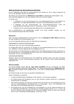 Informationen &uuml;ber die Wahl des Senats der WU 2016