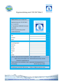 Hygieneschulung nach VDI 2047 Blatt 2