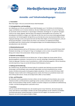 Herbstferiencamp 2016 - DJK Schwarz