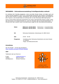 INFOABEND &ndash; Informationsveranstaltung Freiwilligeneins&auml;tze