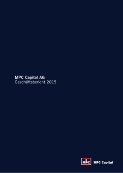MPC Capital AG Geschäftsbericht 2015