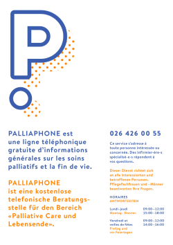 PalliaPhone est une ligne téléphonique gratuite d`informations