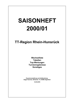 Saisonheft 2000/01