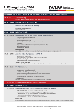 Agenda zum - IT-Vergabetag 2016 in Berlin