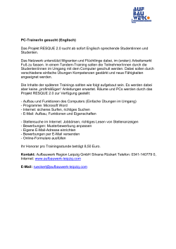 Aushang PC-Trainer Englisch - AUFBAUWERK Region Leipzig GmbH