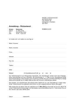 Anmeldung - Handels- und Industrieverein des Kantons Bern