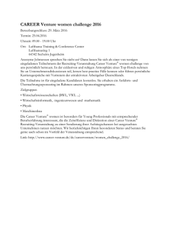 CAREER Venture women challenge 2016
