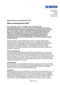 1ste Pressemitteilung Verkauf PT Division