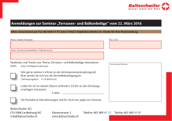 Anmeldeformular - Balteschwiler AG