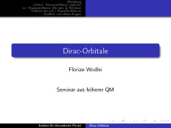 Dirac-Orbitale - Florian Wodlei