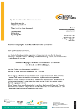 Informationstagung f&uuml;r deutsche und franz&ouml;sische Sportvereine