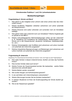 Beobachtungsfragen - Berufsbildende Schule Mainz