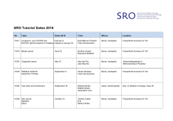 SRO Tutorial Dates 2016