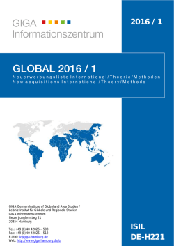 GLOBAL 2016 / 1 Neuerwerbungsliste International / Theorie