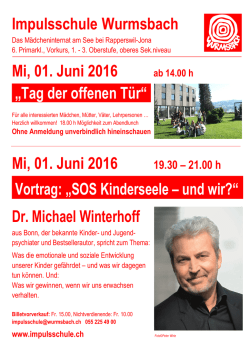 i Mi, 01. Juni 2016 iVortrag: „SOS Kinderseele – und wir