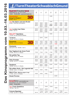 Das Kinoprogramm vom 10.03.-16.03.2016 - Turm