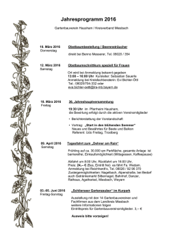 Jahresprogramm 2016 - Kreisverband f&uuml;r Obst