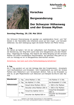 Schwyzer Höhenweg mit Mythen - Naturfreunde Sektion Bülach