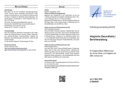 Integrierte (Gesundheits-) Berichterstattung