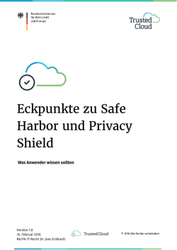 Eckpunkte zu Safe Harbor und Privacy Shield