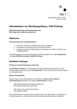 Informationen zur Abschlusspr&uuml;fung / FHR-Pr&uuml;fung
