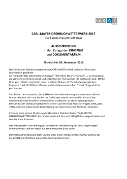 Carl Mayer Drehbuchwettbewerb Ausschreibung 2017