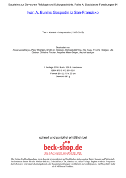 Ivan A. Bunins Gospodin iz San-Francisko - Toc - beck
