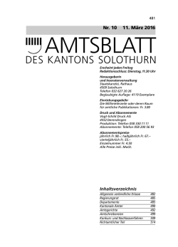 amtsblatt - Kanton Solothurn